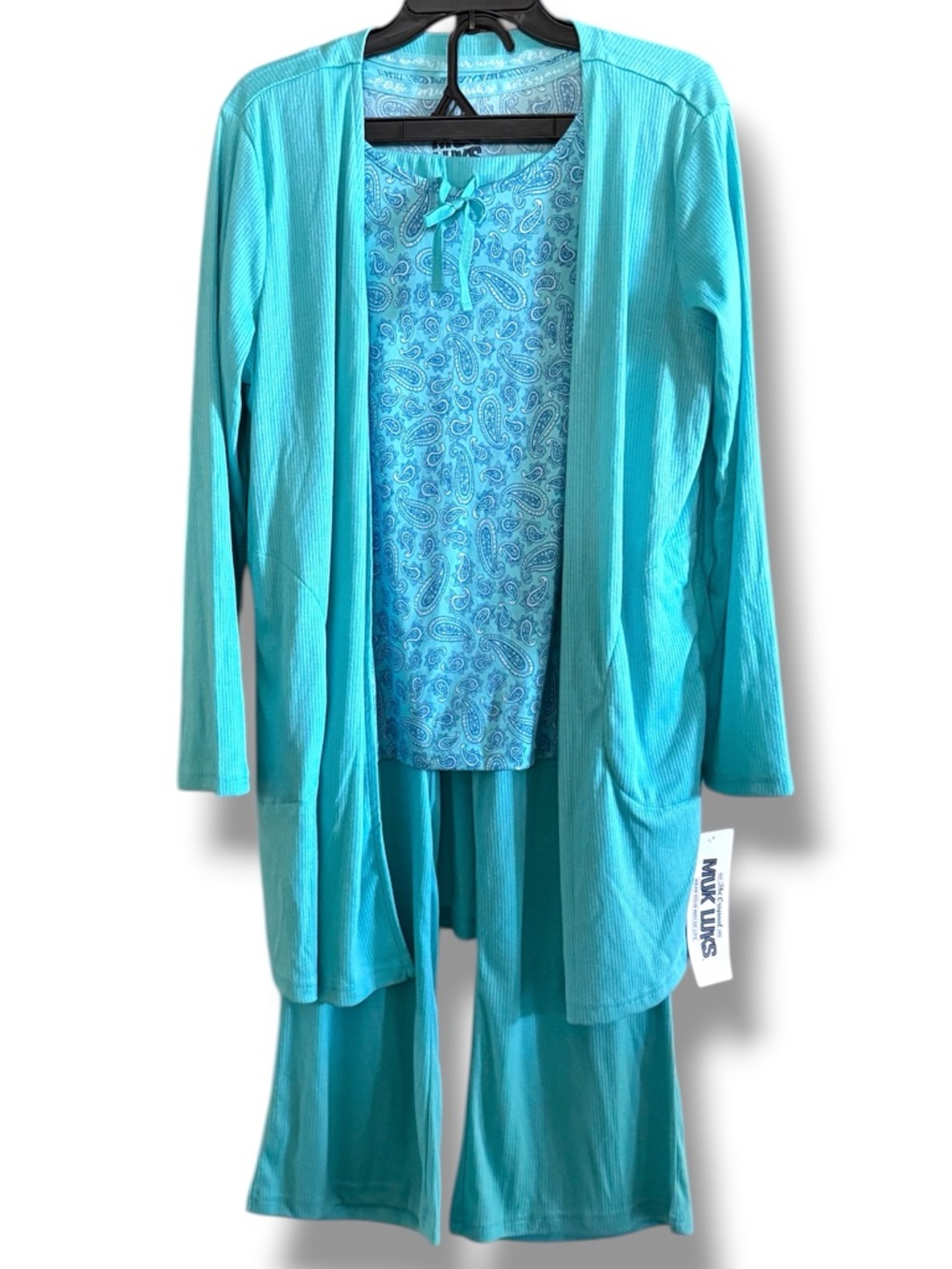 Muk Luks Turquoise 3-Piece Lounge Set - Picture 2 of 12